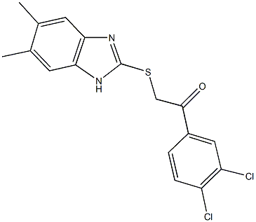 1-(3,4-dichlorophenyl)-2-[(5,6-dimethyl-1H-benzimidazol-2-yl)sulfanyl]ethanone Struktur