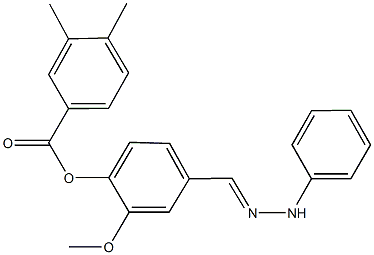 2-methoxy-4-(2-phenylcarbohydrazonoyl)phenyl 3,4-dimethylbenzoate,503428-54-4,结构式