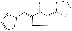 2-(1,3-dithiolan-2-ylidene)-5-(2-furylmethylene)cyclopentanone Struktur