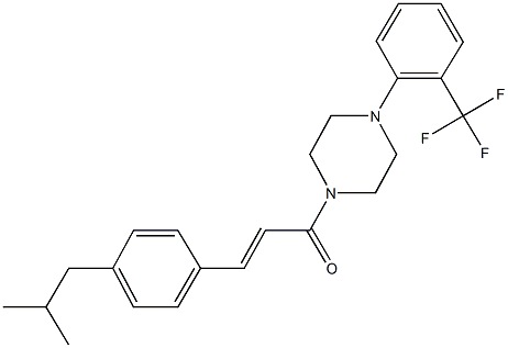 1-[3-(4-isobutylphenyl)acryloyl]-4-[2-(trifluoromethyl)phenyl]piperazine Structure