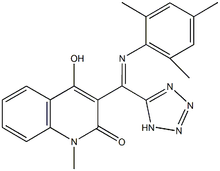 4-hydroxy-3-[(mesitylimino)(1H-tetraazol-5-yl)methyl]-1-methyl-2(1H)-quinolinone Structure