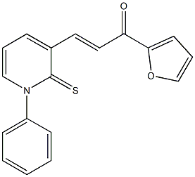 1-(2-furyl)-3-(1-phenyl-2-thioxo-1,2-dihydro-3-pyridinyl)-2-propen-1-one 化学構造式