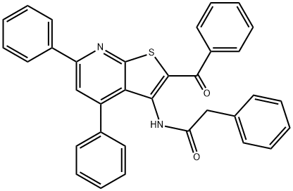 N-(2-benzoyl-4,6-diphenylthieno[2,3-b]pyridin-3-yl)-2-phenylacetamide,503429-19-4,结构式