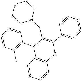 4-{[4-(2-methylphenyl)-2-phenyl-4H-chromen-3-yl]methyl}morpholine Structure