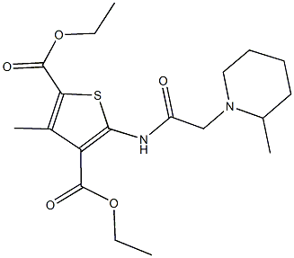 diethyl 3-methyl-5-{[(2-methyl-1-piperidinyl)acetyl]amino}-2,4-thiophenedicarboxylate,503430-87-3,结构式