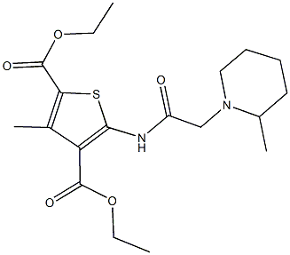 diethyl 3-methyl-5-{[(2-methyl-1-piperidinyl)acetyl]amino}-2,4-thiophenedicarboxylate|