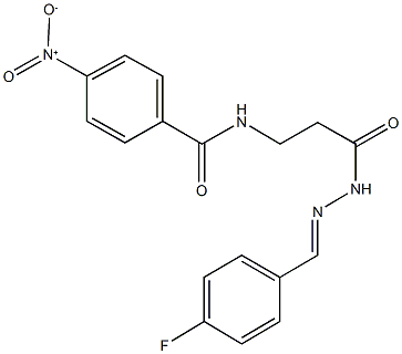 N-{3-[2-(4-fluorobenzylidene)hydrazino]-3-oxopropyl}-4-nitrobenzamide,503430-91-9,结构式