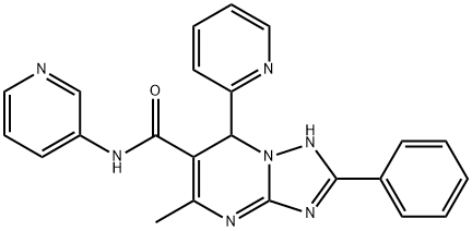 5-methyl-2-phenyl-7-(2-pyridinyl)-N-(3-pyridinyl)-4,7-dihydro[1,2,4]triazolo[1,5-a]pyrimidine-6-carboxamide 化学構造式