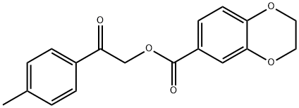 2-(4-methylphenyl)-2-oxoethyl 2,3-dihydro-1,4-benzodioxine-6-carboxylate Structure