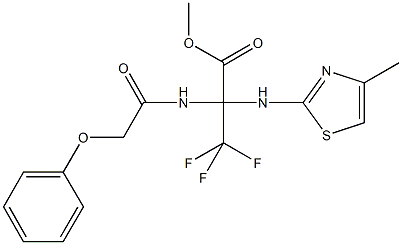 methyl 3,3,3-trifluoro-2-[(4-methyl-1,3-thiazol-2-yl)amino]-2-[(phenoxyacetyl)amino]propanoate,503558-58-5,结构式