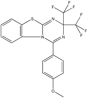 4-(4-methoxyphenyl)-2,2-bis(trifluoromethyl)-2H-[1,3,5]triazino[2,1-b][1,3]benzothiazole,503558-64-3,结构式