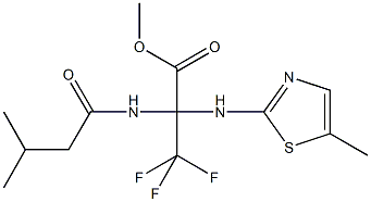 methyl 3,3,3-trifluoro-2-[(3-methylbutanoyl)amino]-2-[(5-methyl-1,3-thiazol-2-yl)amino]propanoate Struktur