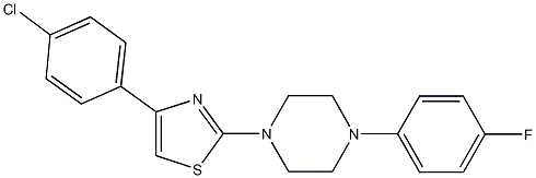 1-[4-(4-chlorophenyl)-1,3-thiazol-2-yl]-4-(4-fluorophenyl)piperazine 结构式