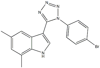 3-[1-(4-bromophenyl)-1H-tetraazol-5-yl]-5,7-dimethyl-1H-indole,503559-30-6,结构式