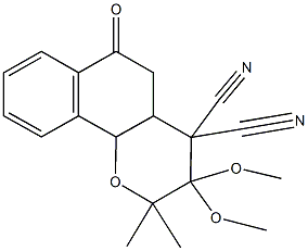 3,3-dimethoxy-2,2-dimethyl-6-oxo-2,3,4a,5,6,10b-hexahydro-4H-benzo[h]chromene-4,4-dicarbonitrile,503559-35-1,结构式