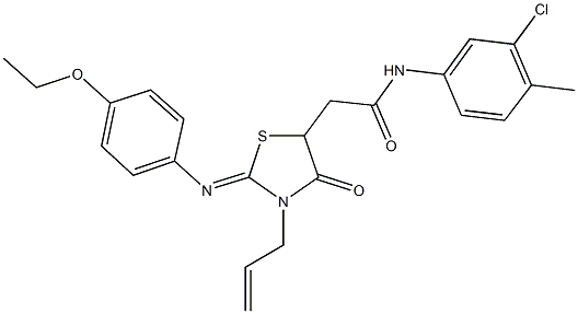2-{3-allyl-2-[(4-ethoxyphenyl)imino]-4-oxo-1,3-thiazolidin-5-yl}-N-(3-chloro-4-methylphenyl)acetamide|