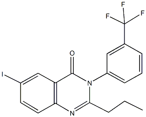 6-iodo-2-propyl-3-[3-(trifluoromethyl)phenyl]quinazolin-4(3H)-one Structure