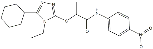 2-[(5-cyclohexyl-4-ethyl-4H-1,2,4-triazol-3-yl)sulfanyl]-N-{4-nitrophenyl}propanamide|