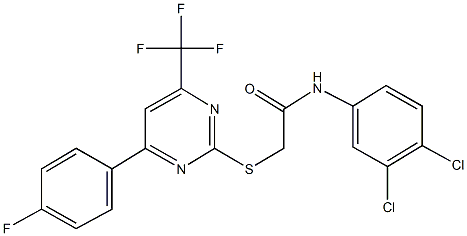 N-(3,4-dichlorophenyl)-2-{[4-(4-fluorophenyl)-6-(trifluoromethyl)-2-pyrimidinyl]sulfanyl}acetamide Struktur