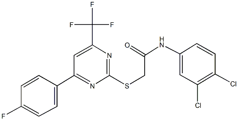 N-(3,4-dichlorophenyl)-2-{[4-(4-fluorophenyl)-6-(trifluoromethyl)-2-pyrimidinyl]sulfanyl}acetamide Structure