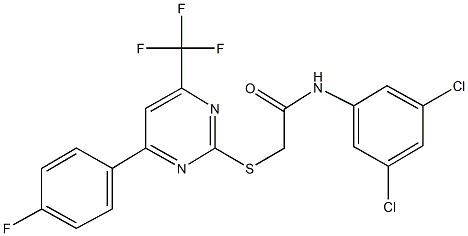 N-(3,5-dichlorophenyl)-2-{[4-(4-fluorophenyl)-6-(trifluoromethyl)-2-pyrimidinyl]sulfanyl}acetamide,505049-41-2,结构式