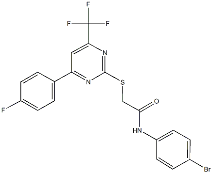 N-(4-bromophenyl)-2-{[4-(4-fluorophenyl)-6-(trifluoromethyl)-2-pyrimidinyl]sulfanyl}acetamide Structure