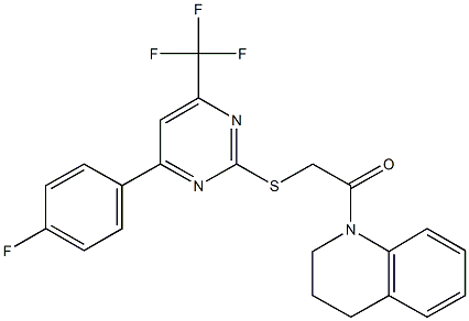 2-(3,4-dihydro-1(2H)-quinolinyl)-2-oxoethyl 4-(4-fluorophenyl)-6-(trifluoromethyl)-2-pyrimidinyl sulfide Structure