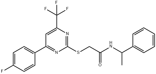 505049-70-7 2-{[4-(4-fluorophenyl)-6-(trifluoromethyl)-2-pyrimidinyl]sulfanyl}-N-(1-phenylethyl)acetamide