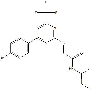 N-(sec-butyl)-2-{[4-(4-fluorophenyl)-6-(trifluoromethyl)-2-pyrimidinyl]sulfanyl}acetamide Structure