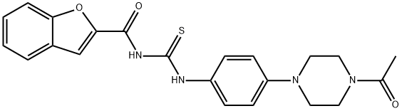 N-[4-(4-acetyl-1-piperazinyl)phenyl]-N'-(1-benzofuran-2-ylcarbonyl)thiourea 结构式