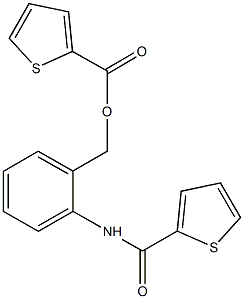 2-[(2-thienylcarbonyl)amino]benzyl 2-thiophenecarboxylate 化学構造式