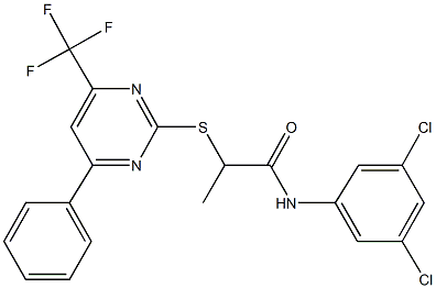 N-(3,5-dichlorophenyl)-2-{[4-phenyl-6-(trifluoromethyl)-2-pyrimidinyl]sulfanyl}propanamide,505054-44-4,结构式