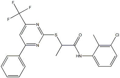 N-(3-chloro-2-methylphenyl)-2-{[4-phenyl-6-(trifluoromethyl)-2-pyrimidinyl]sulfanyl}propanamide Structure
