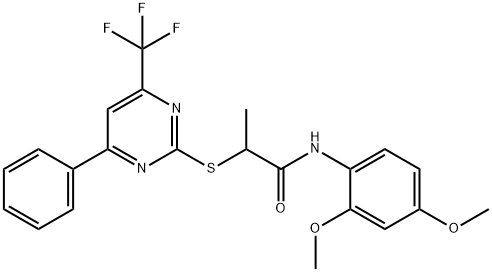 N-(2,4-dimethoxyphenyl)-2-{[4-phenyl-6-(trifluoromethyl)-2-pyrimidinyl]sulfanyl}propanamide|