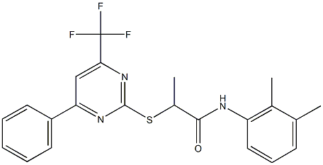 N-(2,3-dimethylphenyl)-2-{[4-phenyl-6-(trifluoromethyl)-2-pyrimidinyl]sulfanyl}propanamide Struktur