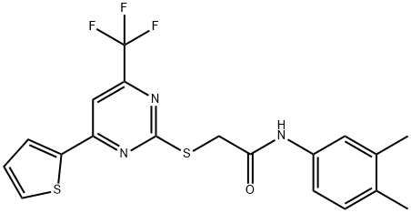 505056-35-9 N-(3,4-dimethylphenyl)-2-{[4-(2-thienyl)-6-(trifluoromethyl)-2-pyrimidinyl]sulfanyl}acetamide