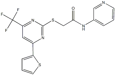 N-(3-pyridinyl)-2-{[4-(2-thienyl)-6-(trifluoromethyl)-2-pyrimidinyl]sulfanyl}acetamide|