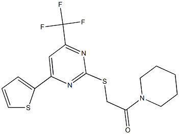 2-oxo-2-(1-piperidinyl)ethyl 4-(2-thienyl)-6-(trifluoromethyl)-2-pyrimidinyl sulfide Structure