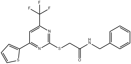 505056-73-5 N-benzyl-2-{[4-(2-thienyl)-6-(trifluoromethyl)-2-pyrimidinyl]sulfanyl}acetamide