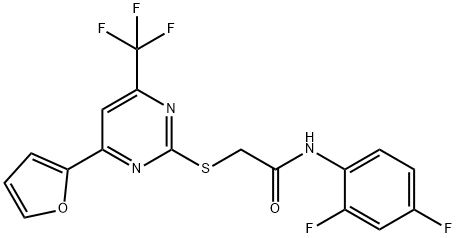 N-(2,4-difluorophenyl)-2-{[4-(2-furyl)-6-(trifluoromethyl)-2-pyrimidinyl]sulfanyl}acetamide,505057-95-4,结构式