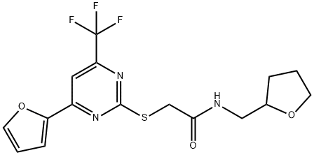 2-{[4-(2-furyl)-6-(trifluoromethyl)-2-pyrimidinyl]sulfanyl}-N-(tetrahydro-2-furanylmethyl)acetamide|