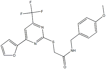 505058-42-4 2-{[4-(2-furyl)-6-(trifluoromethyl)-2-pyrimidinyl]sulfanyl}-N-(4-methoxybenzyl)acetamide