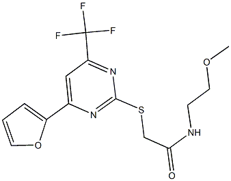 505058-44-6 2-{[4-(2-furyl)-6-(trifluoromethyl)-2-pyrimidinyl]sulfanyl}-N-(2-methoxyethyl)acetamide