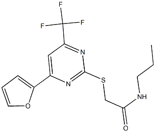 505058-45-7 2-{[4-(2-furyl)-6-(trifluoromethyl)-2-pyrimidinyl]sulfanyl}-N-propylacetamide