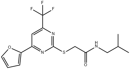 2-{[4-(2-furyl)-6-(trifluoromethyl)-2-pyrimidinyl]sulfanyl}-N-isobutylacetamide,505058-48-0,结构式