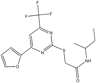 N-(sec-butyl)-2-{[4-(2-furyl)-6-(trifluoromethyl)-2-pyrimidinyl]sulfanyl}acetamide,505058-49-1,结构式