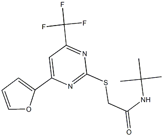 N-(tert-butyl)-2-{[4-(2-furyl)-6-(trifluoromethyl)-2-pyrimidinyl]sulfanyl}acetamide|