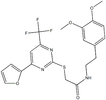 505058-53-7 N-[2-(3,4-dimethoxyphenyl)ethyl]-2-{[4-(2-furyl)-6-(trifluoromethyl)-2-pyrimidinyl]sulfanyl}acetamide