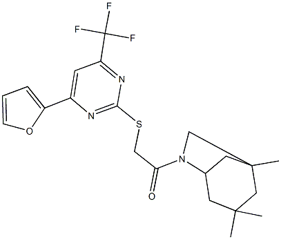 505058-56-0 4-(2-furyl)-6-(trifluoromethyl)-2-pyrimidinyl 2-oxo-2-(1,3,3-trimethyl-6-azabicyclo[3.2.1]oct-6-yl)ethyl sulfide