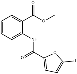 methyl 2-[(5-iodo-2-furoyl)amino]benzoate 化学構造式